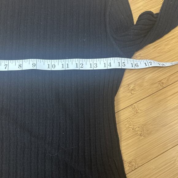 FREE PEOPLE Mixed Cuff Mock Neck Ribbed Knit Sweater Modern Boho Indie Sz M - Picture 5 of 6